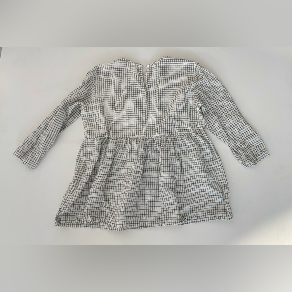 Laude the label Ayla top natural checker linen blend eco friendly top S - Picture 6 of 10
